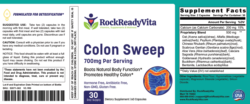 Colon Sweep - Product Label