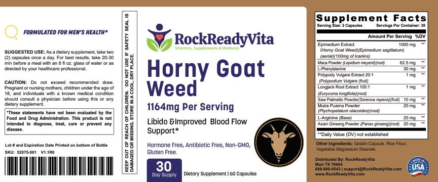 Horny Goat Weed - Product Label
