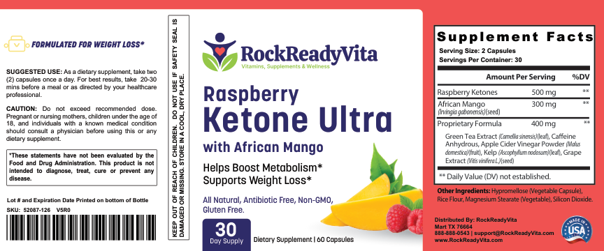 Raspberry Keytone Ultra - Product Label