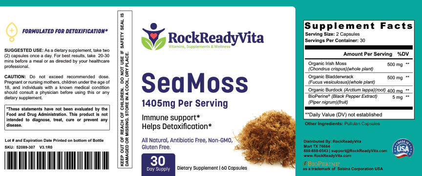 Sea Moss - Product Label
